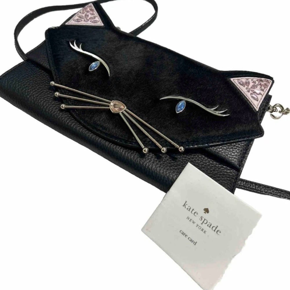 Hard to find Kate Spade purse Black Cat Crossbody Bag Jazz Things Up New